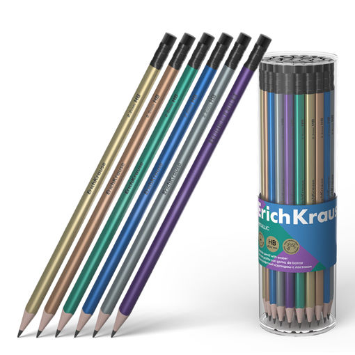 Picture of EK PENCIL WITH ERASER METALLIC TRIANGULAR
